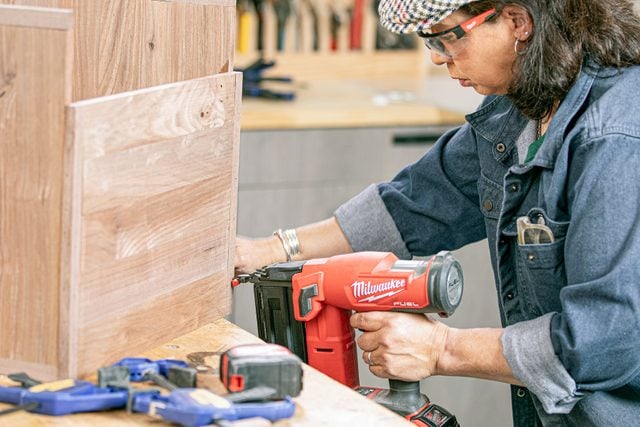 wooden panels being joined together to form a square